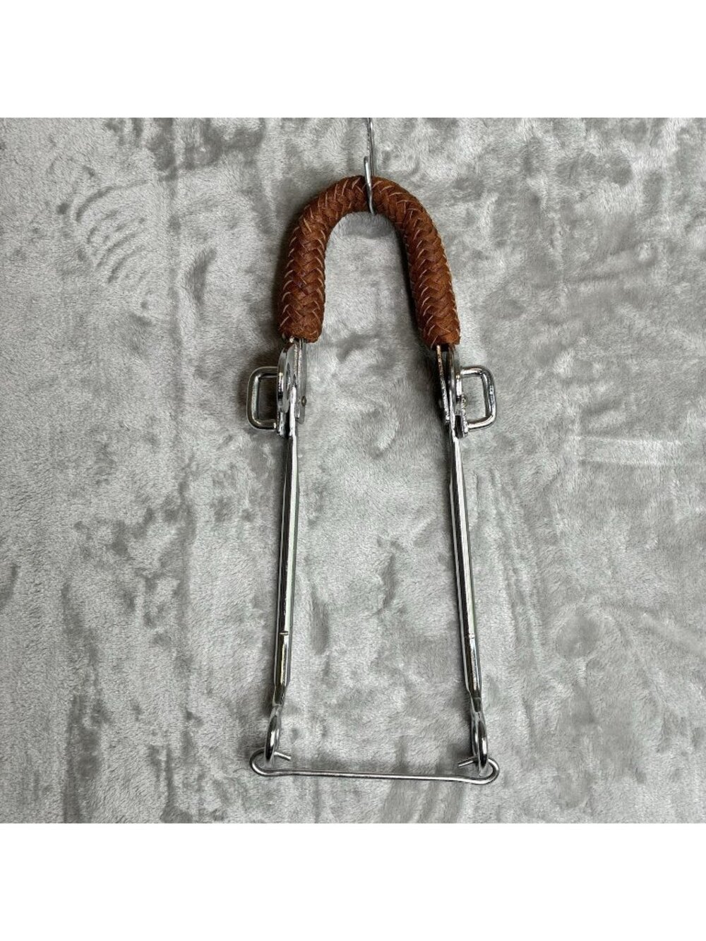 Mechanical Hackamore Bit w/ Braided Leather Noseband Chrome Plated 9" Shank Used